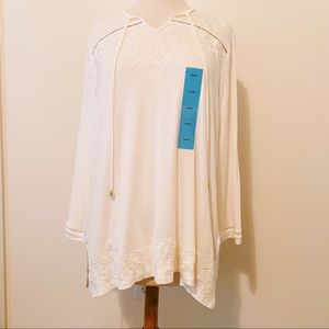 ✨NWT✨ Rafaella Embroidered Knit Top White